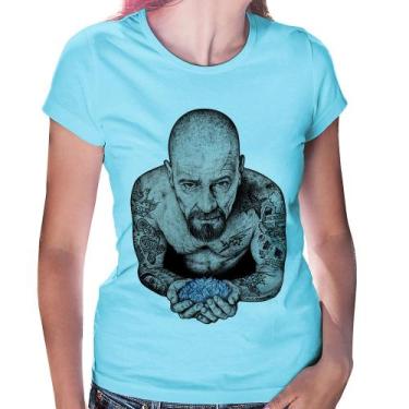 Imagem de Baby Look Walter White Tattoo Heisenberg - Foca na Moda, Azul bebê, P