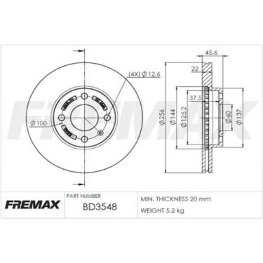 Imagem de Disco de freio Dianteiro Chevrolet Onix 2019 a 2025 FREMAX