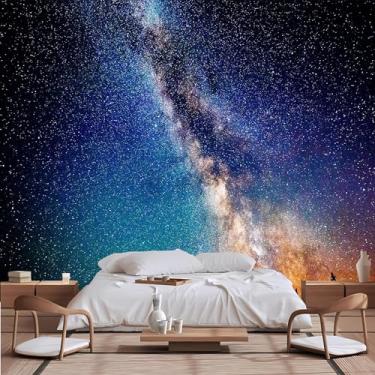 Imagem de Lcythiazole Tamanho personalizável, descasque e cole, papel de parede de galáxia cósmica, mural de papel de parede grande céu estrelado, papel de parede da Via Láctea, para sala de estar, quarto,