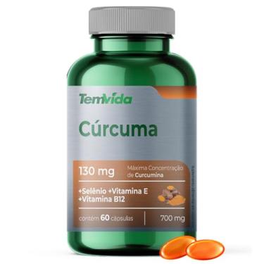 Imagem de Cúrcuma + Selênio + Vitamina B12 e Vitamina E - 130 mg de Rizomas de Curcumina - 60 softcaps - Tem Vida