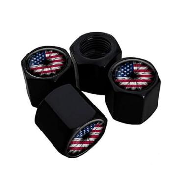Imagem de Tampas de haste de válvula de pneu de metal, pacote com 4, tampas de haste de roda de carro, tampas de válvula de ar universais de alumínio para carros, caminhões, SUVs, bicicletas, motocicletas,