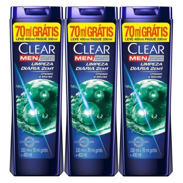 Imagem de Kit 3 und Shampoo Clear 400ml Lv+Pg-2X1