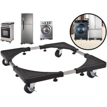 Imagem de Carrinho Ajustável Base Metal Multiuso Com Rodinhas Para Geladeira Móv