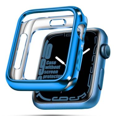 Imagem de top4cus Capa de 40 mm de poliuretano termoplástico macio e flexível antiarranhões e leve de 40 mm compatível com Apple Watch Series 8/7 Series 6/SE/5/4 Series 3/2/1 - azul