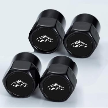 Imagem de 4 peças de tampas de haste de válvula de pneu de carro de montanha de liga de alumínio, resistente à corrosão, à prova de vazamento, adequado para carros, caminhões, motocicletas, SUVs, bicicletas,