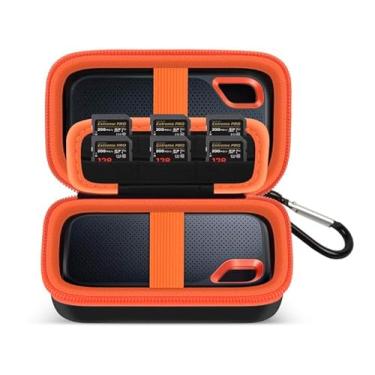 Imagem de Capa compatível com SanDisk Extreme Pro/para SanDisk Portable SSD 1TB 2TB 4TB 500GB/ para Crucial X10 X9 Pro External Solid State Drive, bolsa de armazenamento de viagem para 2 SSD e cartão SD