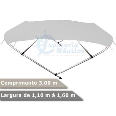 Imagem de Capota Toldo Nautico 4 Arcos 3 m Comprimento Estrutura Reforçada P/ La