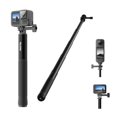 Imagem de TELESIN Bastão de selfie de extensão de 119 cm, mastro monopé invisível portátil portátil para GoPro Hero 13 12 11 10 Insta360 X5 X4/DJI Osmo 360/Action 5 4 Pocket/AKASO Vlog bastão de selfie