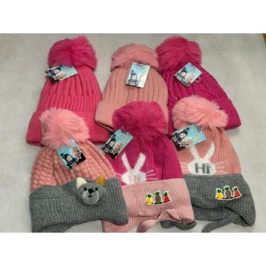 Imagem de Touca Infantil Gorro Bebês De Lã Forrada com Pelinho Pompom - Sem Marc