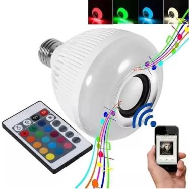 Imagem de STO391 - Lampada Led Musical Rgb Bluetooth Controle Remoto 8 Cores - S