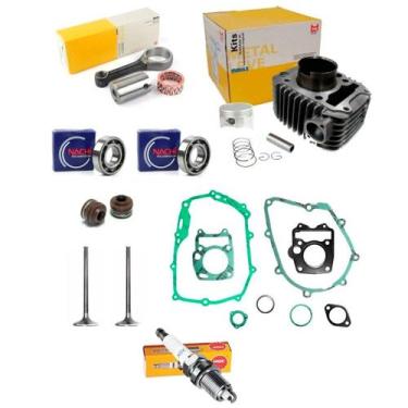 Imagem de Kit Cilindro Biz 125 09/16 Biela Válvula Rolamento Vela - METAL LEVE