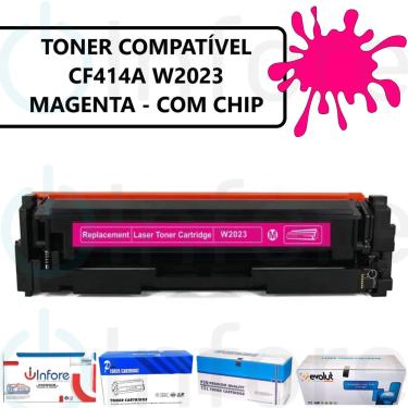 Imagem de Cartucho de Toner W2023 Cf414a W2023a 414a Com Chip para M454dw M454dn M479fdw M479dw M479fdn Magenta Compatível