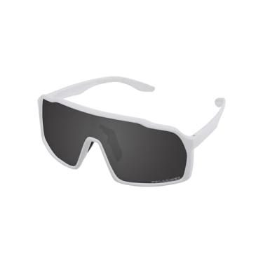 Imagem de LenzReborn Óculos de sol esportivos polarizados para homens e mulheres, lentes de proteção UV400 com protetores de nariz Aurivon, Armação branca com lentes pretas escuras, One Size