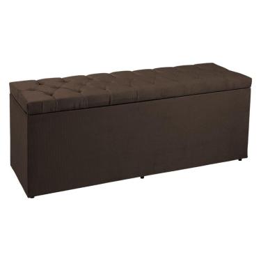 Imagem de Calçadeira Recamier Baú King 1,95m Madrid Suede Marrom