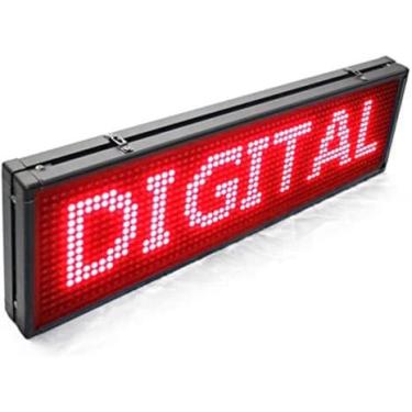 Imagem de Painel LED Vermelho Letreiro Luminoso Digital 100x20 Alto Brilho USB