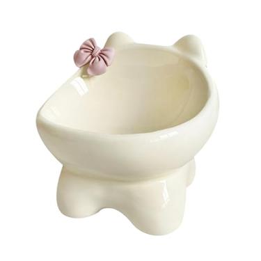 Imagem de Generic TILHA de CAT TILTADO TACA de APELA de APILIZAÇÃO DO CAT ANTIMALISTA ANTIMILISTA de VOLAMENTO de VOLAMENTO DISPENSOR de Alimentos de porcelana para, Amarelo