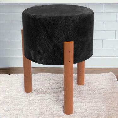 Imagem de Banqueta Puf Redonda Estofada Macio Estrutura Reforçada Thor