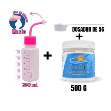 Imagem de Kit Lavagem Nasal Garrafinha 250ml + Sal 500g c/ Dosador - Ecommerce F