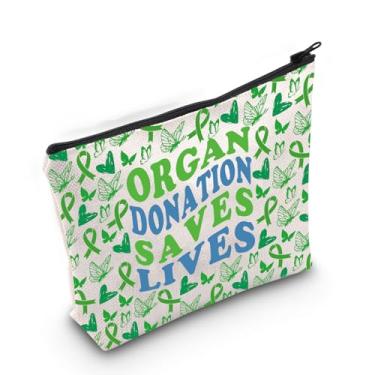 Imagem de Gzrlyf Bolsa de maquiagem para doação de órgãos salva vidas transplante de órgãos conscientização doador renal presente órgão doador bolsa com zíper, Salva vidas, Tendência