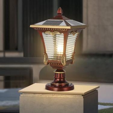 Imagem de SLAWA Poste De Luz Solar De 16,14" Moderno, Lanterna Externa De Alumínio, Iluminação Externa Ip65 À Prova D'Água, Led, Com Energia Solar, Lâmpadas Para Jardim, Quintal, Piscina, Entrada, Gramado, C