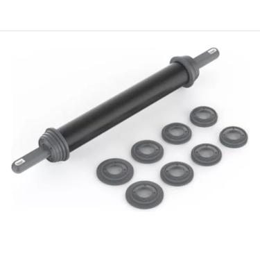 Imagem de Rolo de massa antiaderente profissional com anéis ajustáveis – Rolo de massa de 28 cm – Ideal para biscoitos, pizza, macarrão e pastelaria – inclui guias de espessura – resistente e fácil de limpar