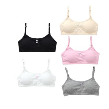 Imagem de Jeserom Sutiã esportivo para meninas grandes sem fio acolchoado leve para iniciantes 10-16 anos, Estilo C - pacote com 5, 10-16 Anos