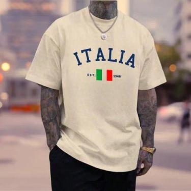 Imagem de Camisa Masculina Slim T-Shirt Estampada Lançamento Moda 2025 - loja di