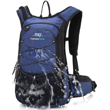 Imagem de Mochila de hidratação isolada Mubasel Gear com bexiga 2L livre de BPA – mantém líquido fresco até 4 horas – para corrida, caminhadas, ciclismo, acampamento, Azul marino