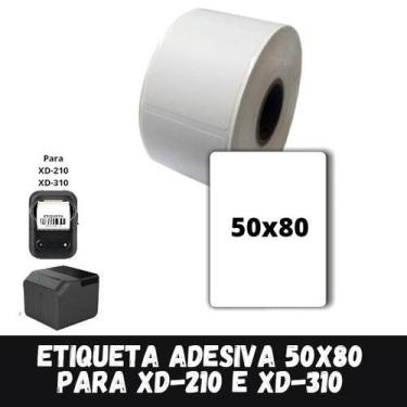 Imagem de 1 Rolo de Etiqueta adesiva termica Xd210 xd310 - 50x80 - XD Mega