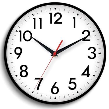 Imagem de DAXSMY Relógio de parede de 40 cm, grandes relógios de parede operados por bateria, relógio analógico grande silencioso sem tique-taque, decorativo para sala de estar, escritório, cozinha, ao ar