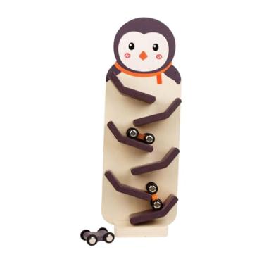 Imagem de Luwecf Rampa de Carros de Madeira Toy Zig Zig Slide Educacional Fun Race Runk Brinquedos de Carro Glidking para Infância Do Jardim de Infância 4-11 PRESENTE, Padrão de pinguim, Tamanho real