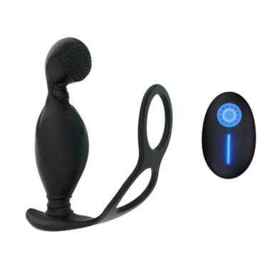 Imagem de Estimulador De Próstata Com Anel Peniano 10 Vibrações Brinquedo Erótico Masculino