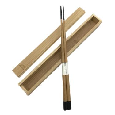 Imagem de JapanBargain Hashis De Bambu Reutilizáveis Com Estojo, Conjunto Portátil Japoneses, Utensílios Viagem Ecológicos Para Lancheira Bento, Camping, Escritório, Piquenique, Escola (1, Preto)