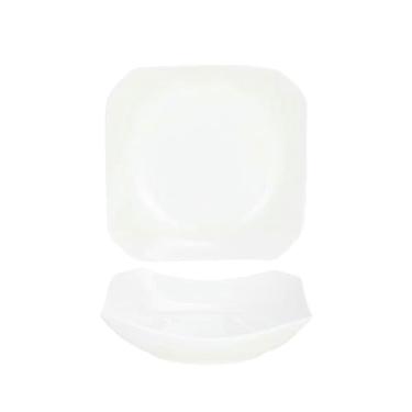 Imagem de Prato de salada em forma especial de cerâmica para uso doméstico criativo e delicado resistente a altas temperaturas - sopa quadrada de anis estrelado de 20 cm branco puro