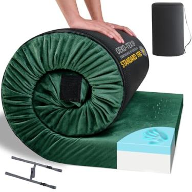 Imagem de Homemate Colchão De Acampamento Espuma Viscoelástica Certipur-Us Caseiro, Portátil, Enrolável, Para Adultos, Dormir, Berço, Carro, Barraca, Piso, Capa Impermeável Removível, Bolsa Viagem, Cama Hóspe