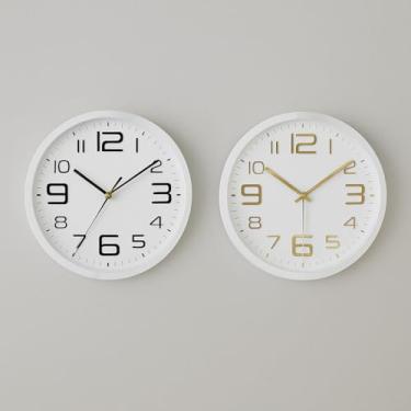 Imagem de Relógio de Parede Silencioso com Design Criativo Moderno e Material Durável (Ponteiros Dourados)