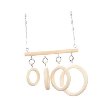 Imagem de ＡＷＨＡＯ Pássaros de madeira, papagaios, escada, poleiro, brinquedo de escalada para pássaros, rede, gaiola de brinquedo para periquito