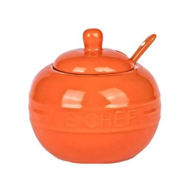 Imagem de Açucareiro 300ml Com Colher Porta Açucar Sal Tempero Louça Ceramica - 
