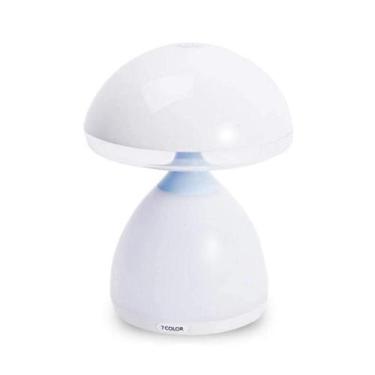 Imagem de Abajur Cogumelo Luminária 7 Cores LED Recarregável USB Mesa Quarto Sal