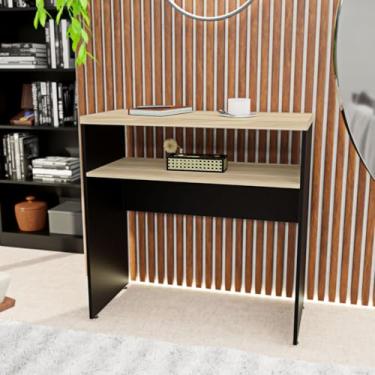 Imagem de Aparador Buffet Balcão Sala De Estar Escritório 90x42cm Netmobil (Dubai/Preto)