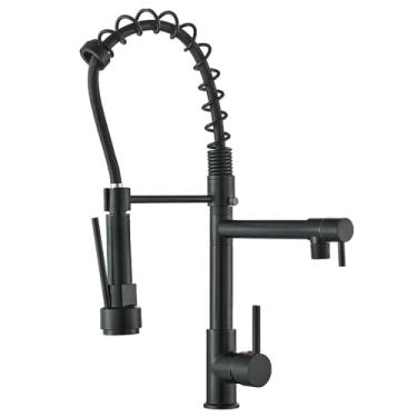 Imagem de TINICO Torneira Gourmet Para Cozinha,Torneiras Misturadoras de água Quente e Fria com Ducha Extensível Móvel 50CM,Dois Modos de Distribuição de água(Spray e Stream),Preto