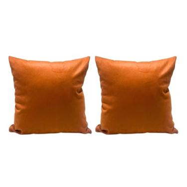 Imagem de Almofadas Coloridas 45x45cm em Suede com Enchimento (2, Terracota, Quadrado)