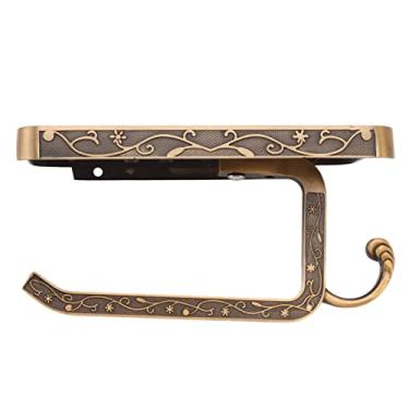 Imagem de FTVOGUE Porta de Higiênico de Alumínio Espacial, para Banheiro de Cozinha ou Banheiro de Casa Montado Em Parede de Parede de Higiênico Com Prateleira de Telefone, Suporte Fácil de Laminação de (C)