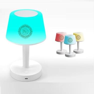 Imagem de JUELUNE Alto-falante Alcorão portátil com Bluetooth e controle de toque – Leitor de Alcorão muçulmano islâmico, luminária de cabeceira noturna, decoração de mesa, presente para casa e oração