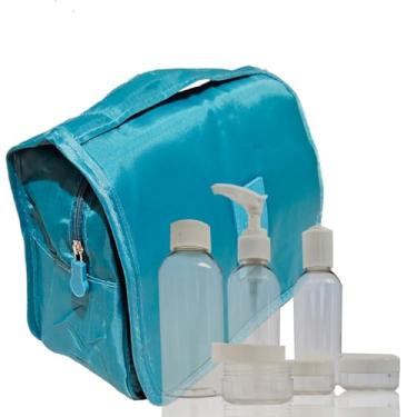 Imagem de Necessaire Organizadora Bolsa De Viagem Para Objetos de Higiene Pessoal Com Divisória Cabide GANCHO Acompanha Kit de frascos