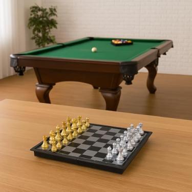 Imagem de Tabuleiro de Xadrez Magnético Dobrável 32x32cm – Jogo Portátil com Peças com Ímã – Educativo, Resistente e Ideal para Crianças, Adultos, Iniciantes e Jogadores Profissionais