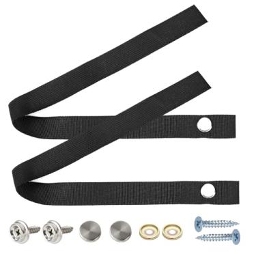 Imagem de Wuyaoyao 2 peças de alças de porta de trailer, correias de porta deslizante RV de 45 cm com botão de encaixe de 4 peças, alça de segurança longa para porta de trailer de bolso, alça de amarração de