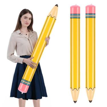 Imagem de Lápis inflável Dalycro Giant Blow Up 110 cm, 2 unidades, amarelo
