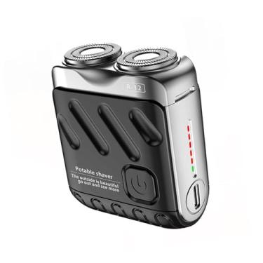 Imagem de FashionCha Mini Barbeador Aparador de Barba Pequeno Portátil à Prova D'água Removedor de Pelos Faciais Barba para Acampamento Interno Ao Ar Livre Escritório, Preto