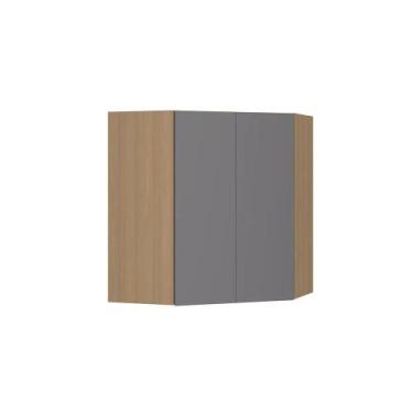 Imagem de Armário de Parede Modulado Canto Oblíquo 74cm X 74cm 2 Portas Slim Luc